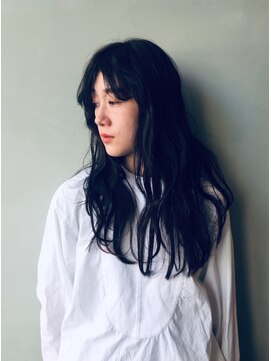 モク 大阪梅田店(MOK) 長めバング×ロングパーマ