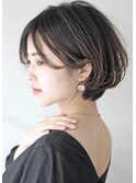 ３０代　手入れ簡単　前髪長め　毛先ワンカール　ショートボブ