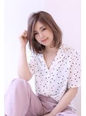 20代30代40代透明感マロンベージュニュアンスカラーAラインボブ