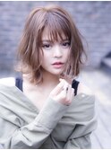 【kate 大宮】ふんわりひし形ボブxクリームベージュ