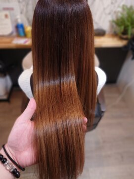 ヘアーカルチャー 小倉台店 HAIR CULTURE ロングストレートレッドブラウンスーパーロング