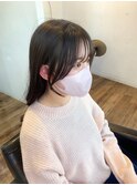 〇顔まわりレイヤー シースルーバング 韓国ヘア