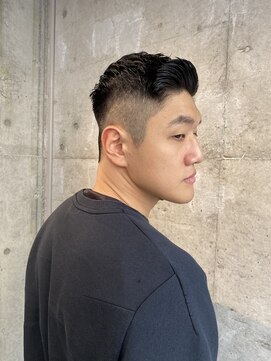 レンゲン(LENGEN) 束感刈り上げビジネス七三ツーブロックアップバング1290