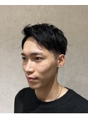 【ヨシザワ横浜】黒髪刈り上げ爽やかアップバングショート