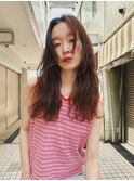 ロングヘア×オリーブカラー_髪質改善トリートメント_韓国