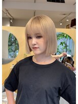 スタン 渋谷(Stam)&nbsp;ナチュラルブロンドボブカット冬カラー透明感ブリーチ渋谷駅