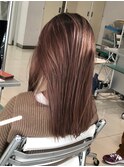大人かわいい20代30代おすすめハイライトブラウン艶感ストレート
