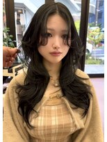 ヌエン 渋谷(NU/EN)&nbsp;ハッシュカット/韓国巻き/ロングハイレイヤー/ダークアッシュ