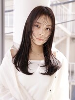 エムスラッシュ 横浜元町店(M.SLASH)&nbsp;顔周りカット/レイヤーロング/黒髪/シースルーバング/元町