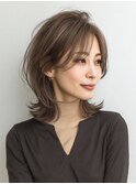 ミディアムレイヤー×白髪ぼかしカラー30代40代50代60代