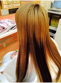地毛ミディアムから ストレートエクステ