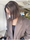 ミルクティーベージュダブルカラーブロンドベージュミニボブ