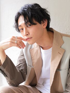 リーフ 王寺店(LEAF≠) 波巻きスパイラルツイストスパイラルパーマセンターパートメンズ