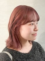 イデア(idea) オレンジピンク/ミディアムヘア/Wカラー