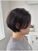 ショートボブ艶髪ディープラベンダー【suiw】昭和町/天王寺