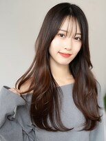 エインアンリー 明治神宮前(AIN.ANLY.)&nbsp;☆デジタルパーマチェリーブラウン顔周りレイヤーカット前髪