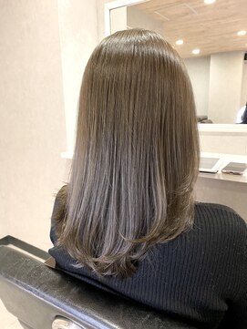 ジーアール(GR) ブリーチなしオリーブグレー×髪質改善トリートメント