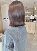 ピンク系カラー　切りっぱなしボブ　20代30代40代
