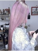 【透明感カラー】ホワイトピンク×黒染め落とし×ブリーチ２回