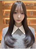 20代30代40代髪質改善レイヤーカット韓国シースルーバング艶髪