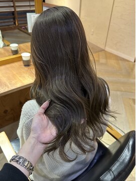 ラフ バイ マグ 南松本(R.A.F. by Mag) ブリーチなし冬カラーオリーブグレージュカラー×レイヤーカット