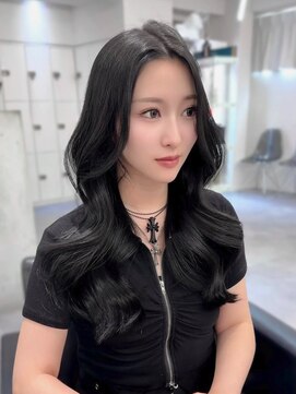 エル バイ アンキシム(elu by AHNKISM) 韓国ヘア顔まわりカットロングレイヤーワンホンヘア堀江