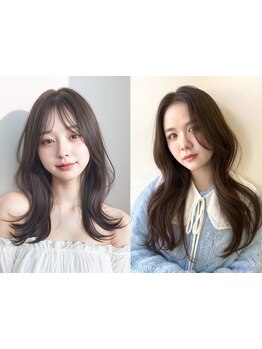 [韓国垢抜けレイヤー]カット+カラー+acoteTR ￥7700♪ハッシュレイヤーで小顔見せも[二子玉川]