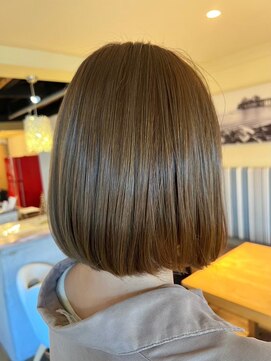 大人の丸みボブ×髪質改善×ミネラル縮毛矯正◎まとまる艶髪