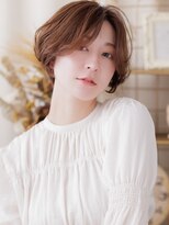 カバーヘア ブリス 川口(COVER HAIR bliss) 小顔ひし形レイヤーボブ抜け感ピンクベージュブリーチなし30代a