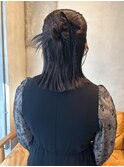 カチモリハーフアップ/ボブアレンジ/ボブヘアセット