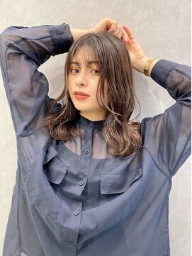 ケーツー エム 京都ラクエ(k-two emu) シアーカラー*ラベンダーグレージュ*色っぽサイドバング*30代