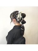 【卒業式 袴スタイル】ヘアセット 紐アレンジ