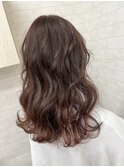 【iikanji hair】セミロング×ピンクブラウン