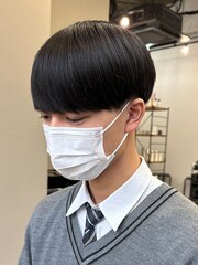 黒髪マッシュナチュラルマッシュメンズヘア韓国ツーブロック