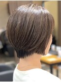 ショートカットショートボブベージュカラーグレージュカラー