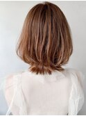 チェリーブラウン大人可愛いこなれヘア薄めバング#215f0504