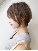 20代30代大人可愛い小顔ショート丸みボブ