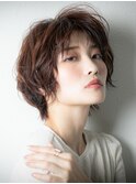 くすみベージュミニウルフカットひし形ショートu浦和30代40代