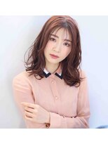 アボヘアー(Abo hair)&nbsp;20代30代40代暖色系カラー シースルーバング 無造作ミディアム