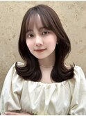 大人かわいいくびれミディアム 顔まわりカット【肥田亜沙美】