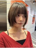 ハイトーンレイヤーボブミディアムレイヤーショートウルフボブ