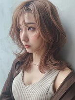 シオン(shion)&nbsp;ダブルカラーオリーブベージュ顔周りレイヤーミディアム_F1496