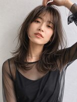 ノラ ギンザ(NORA GINZA) ミントベージュ×シースルーバング×レイヤーカット20代30代40代