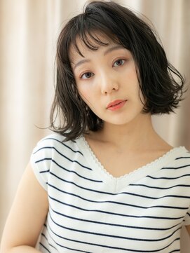 カバーヘア ブリス 志木南口駅前店(COVER HAIR bliss) 小顔オン眉抜け感ウェットヘア外ハネ結べるくびれボブ20代30代W
