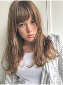【SUN】ラフな抜け感可愛いハニーヘアロンググレージュ