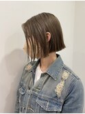 【F.】中崎町20代30代ぱっつんラインボブベージュカラー