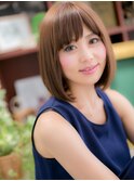 ぶつ切りボブ前下がりナチュラルストレートc5川口20代30代40代