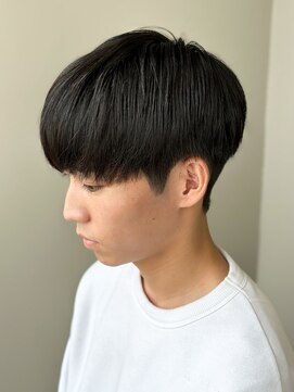 エルマーク(L-MARK) 黒髪マッシュナチュラルマッシュメンズヘア韓国ツーブロック