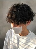 ツイストスパイラルツーブロックマッシュ