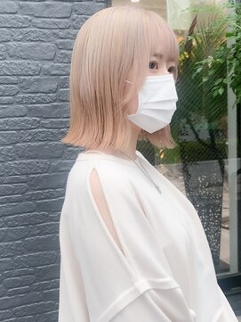 ロンドエニカ 大宮(Lond enika) ケアブリーチ　ハイトーン　切りっぱなしボブ